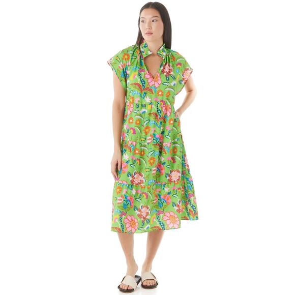 Crosby by Mollie Burch Watts Dress Botanical Garden Green Medium - Picture 1 of 8